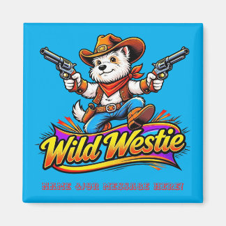 Personlig vild Westie Cowboy Hund Magnet