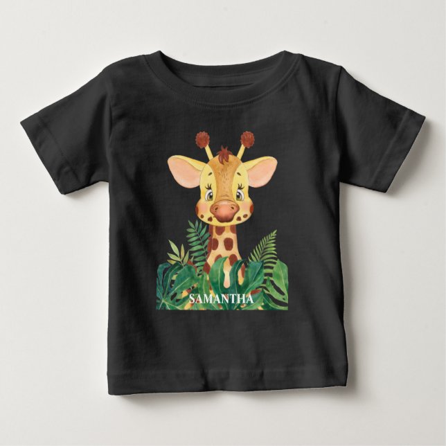 Personlig vilda djur Giraff Bebis  Bebis  T Shirt (Framsida)