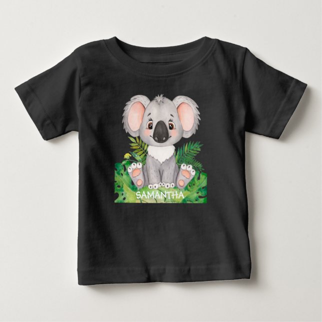 Personlig vilda djur Koala Baby T Shirt (Framsida)