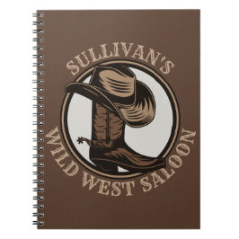 Personlig Vilda western Saloon Western CowboyBoots Anteckningsbok