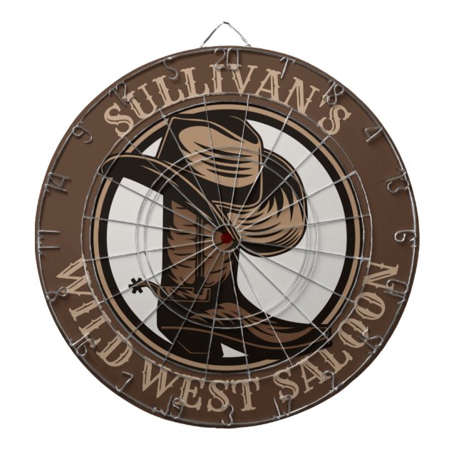 Personlig Vilda western Saloon Western CowboyBoots Darttavla (Framsidan)
