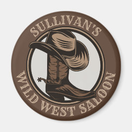Personlig Vilda western Saloon Western CowboyBoots Magnet