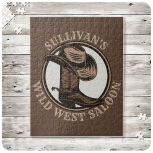 Personlig Vilda western Saloon Western CowboyBoots Pussel