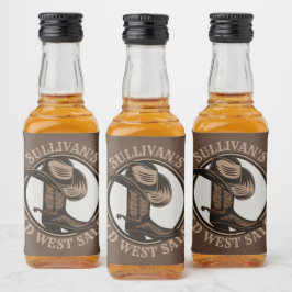 Personlig Vilda western Saloon Western CowboyBoots Spritflaskor Etikett