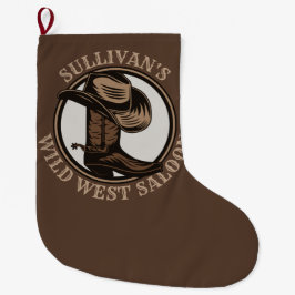 Personlig Vilda western Saloon Western CowboyBoots Stor Julstrumpa