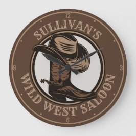 Personlig Vilda western Saloon Western CowboyBoots Stor Klocka