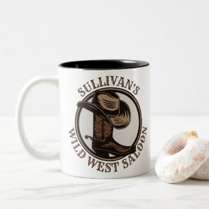Personlig Vilda western Saloon Western CowboyBoots Två-Tonad Mugg