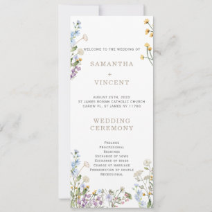 Personlig vildblomma Boho-programmall Inbjudningar