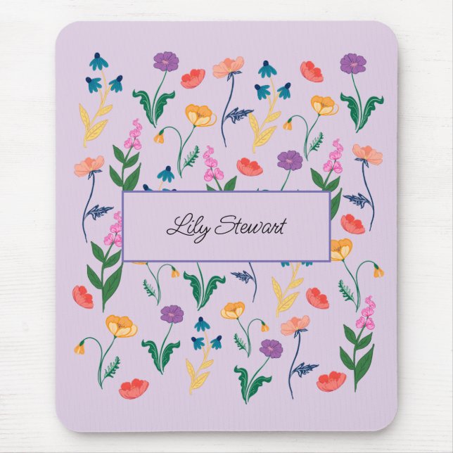 Personlig vildblomma Lavendel Musmatta (Framsidan)