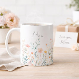 Personlig vildblomma-mamma för mors dag kaffemugg