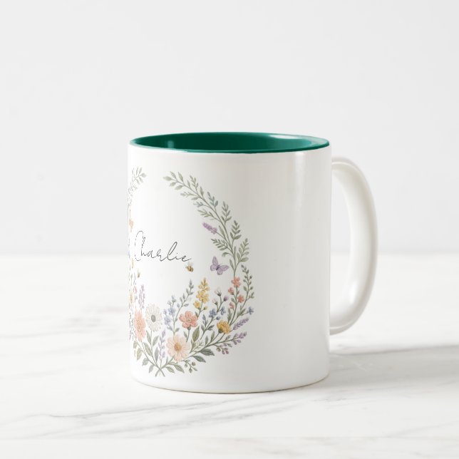 Personlig Vildblomma Namn Mugg (Framsida höger)