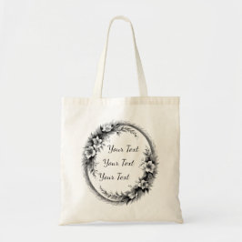 Personlig vildblomma-totebag med botanisk design tygkasse