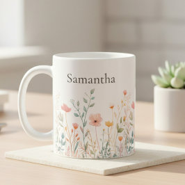 Personlig vildblomma vardag kaffemugg