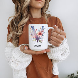 Personlig vildblommamugg åt henne, student eller k kaffemugg