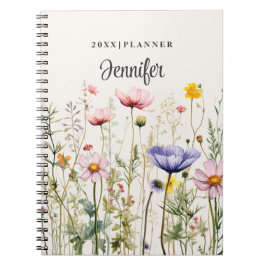 Personlig vildblomsplaneringskalender | Anpassad b Anteckningsbok