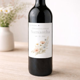 Personlig vildblomsterträdgård för evenemang vinflaska etikett