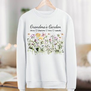 Personlig vildblomsterträdgård för mormors dag t shirt