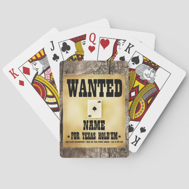 Personlig ville ha Texas Hold'em-uppspelningskort Casinokort (Baksidan)
