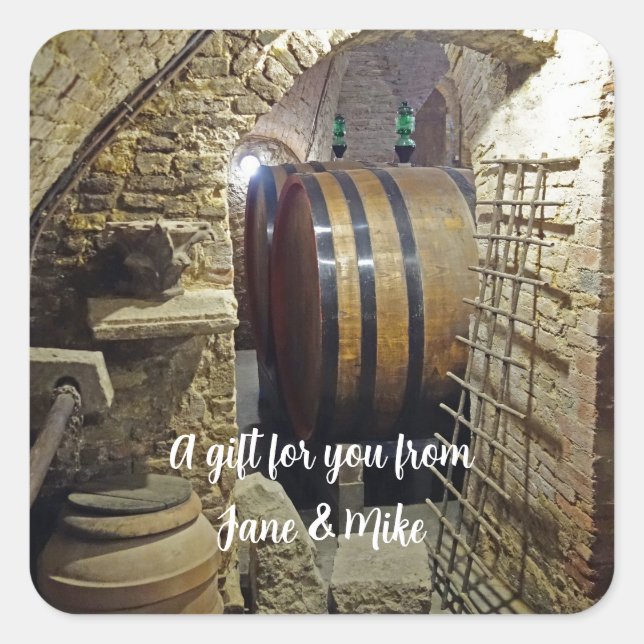 Personlig Vin Cellar Sticker Fyrkantigt Klistermärke (Framsida)