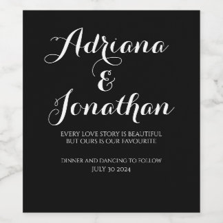 Personlig Vin Flaska med Anpassningsbar Black Vinflaska Etikett