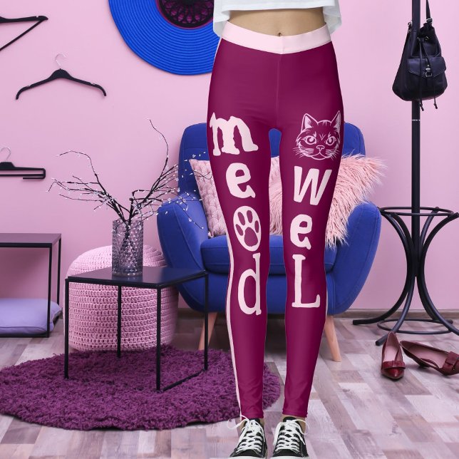 Personlig Vin Ljus rosa Rand Pet Cat Leggings (Skapare uppladdad)