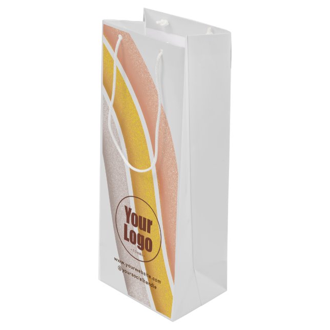 Personlig Vin presentsäckar med Logotyp för företa (Framsidan Vinklad)