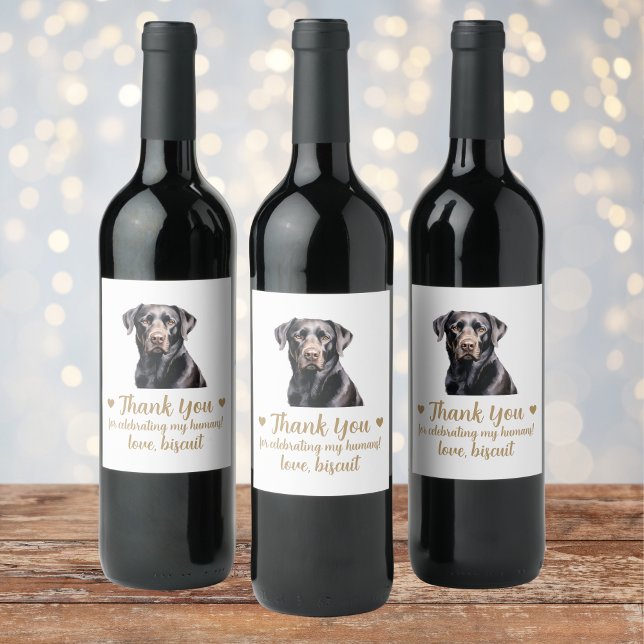 Personlig vinetikett för hundbröllop vinflaska etikett (Skapare uppladdad)