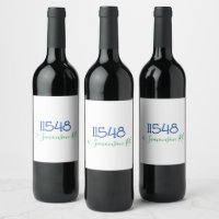 Personlig vinlabel med postnummer och gatuadress