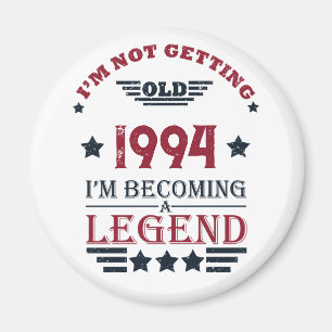 Personlig vintage 30års födelsedag ger rött magnet