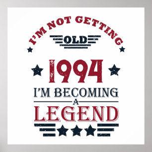 Personlig vintage 30års födelsedag ger rött poster