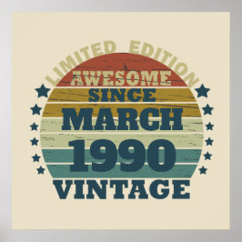 Personlig vintage 35-årsfest poster