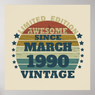 Personlig vintage 35-årsfest poster