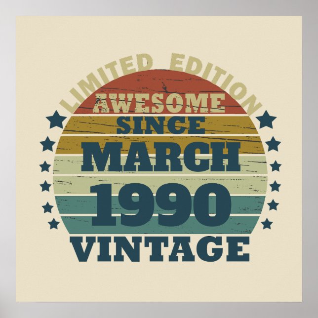 Personlig vintage 35-årsfest poster (Framsidan)
