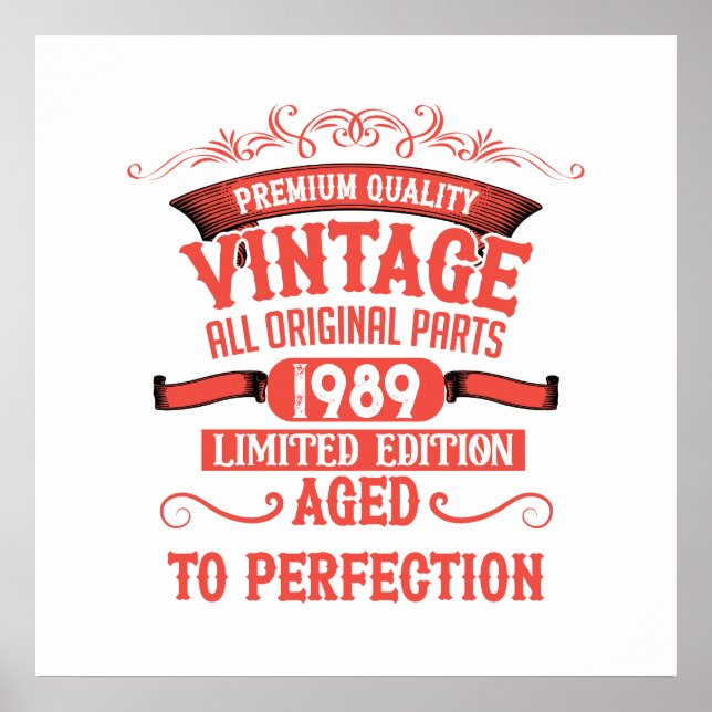 Personlig vintage 35-årsfest poster (Framsidan)