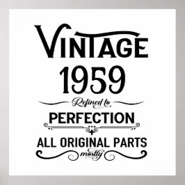 Personlig vintage 65-årsfest poster