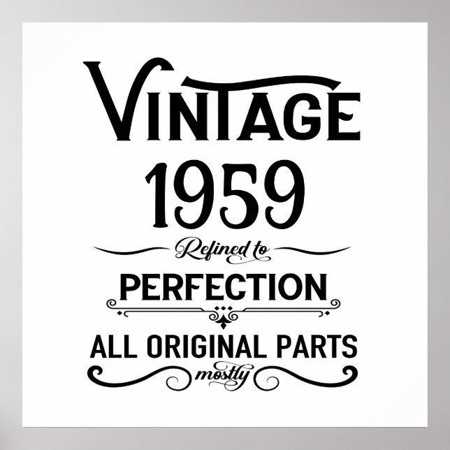 Personlig vintage 65-årsfest poster (Framsidan)