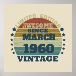 Personlig vintage 65-årsfest poster