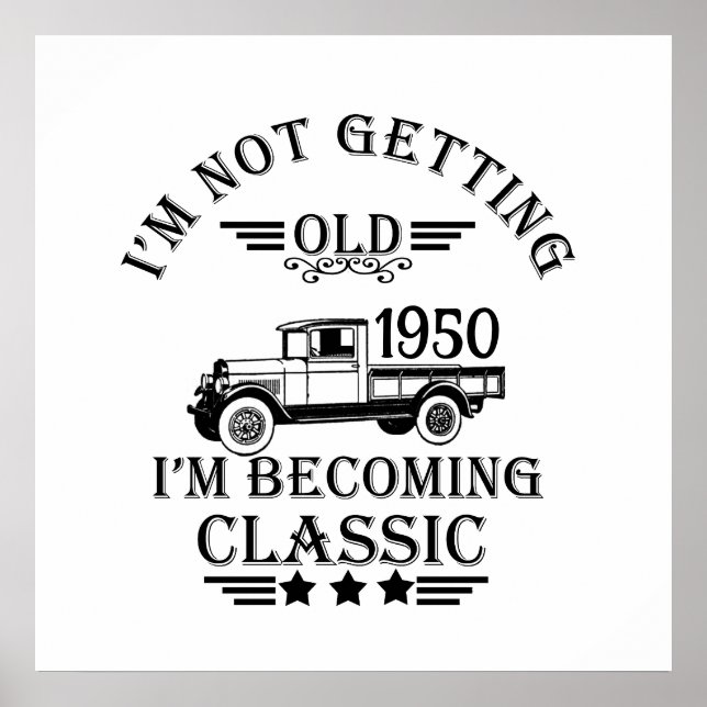 Personlig vintage 75-årsdag poster (Framsidan)