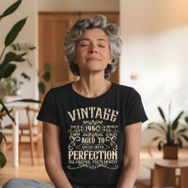 Personlig vintage 75-årsdag whisky-tema t shirt