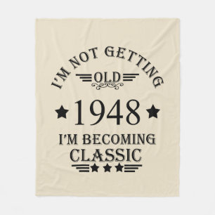 Personlig vintage 75:e födelsedag fleecefilt