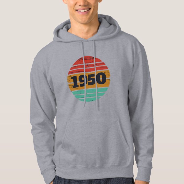 Personlig vintage 75:e födelsedag hoodie (Framsida)
