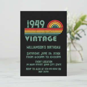 Personlig vintage 75:e födelsedag inbjudningar