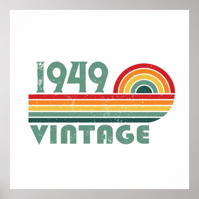 Personlig vintage 75:e födelsedag poster (Framsidan)