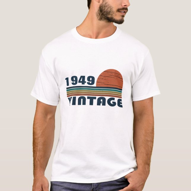 Personlig vintage 75:e födelsedag t shirt (Framsida)