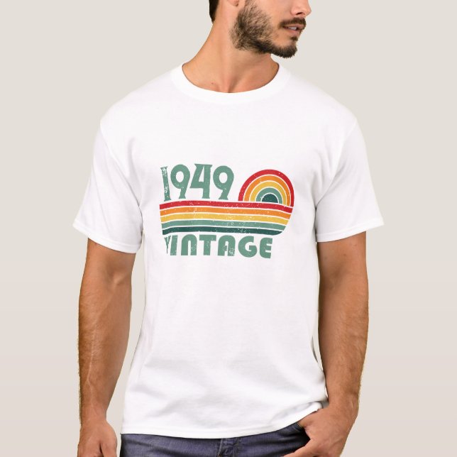 Personlig vintage 75:e födelsedag t shirt (Framsida)