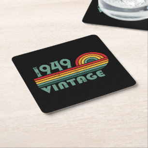 Personlig vintage 75:e födelsedag underlägg papper kvadrat