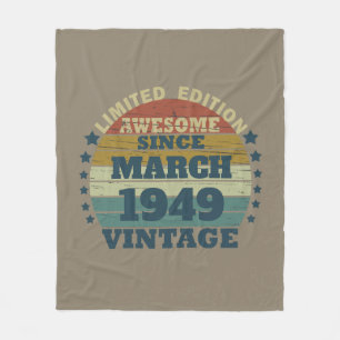 Personlig vintage 75:e födelsedagsfest fleecefilt