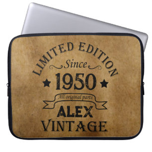 Personlig vintage 75:e födelsedagsfest laptop fodral
