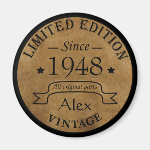 Personlig vintage 75:e födelsedagsfest magnet