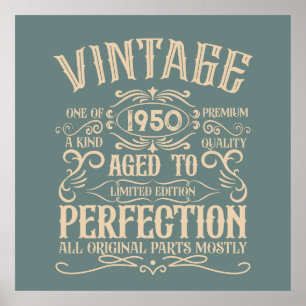 Personlig vintage 75:e födelsedagstwhiskey tema poster